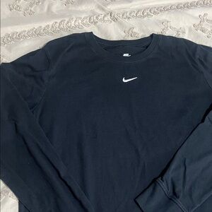 Nike Navy/Black Long Sleeve Shirt with White Swoosh